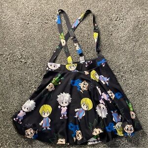 Hot Topic Hunter X Hunter Black Character Skirt Suspenders Pockets Size M Medium